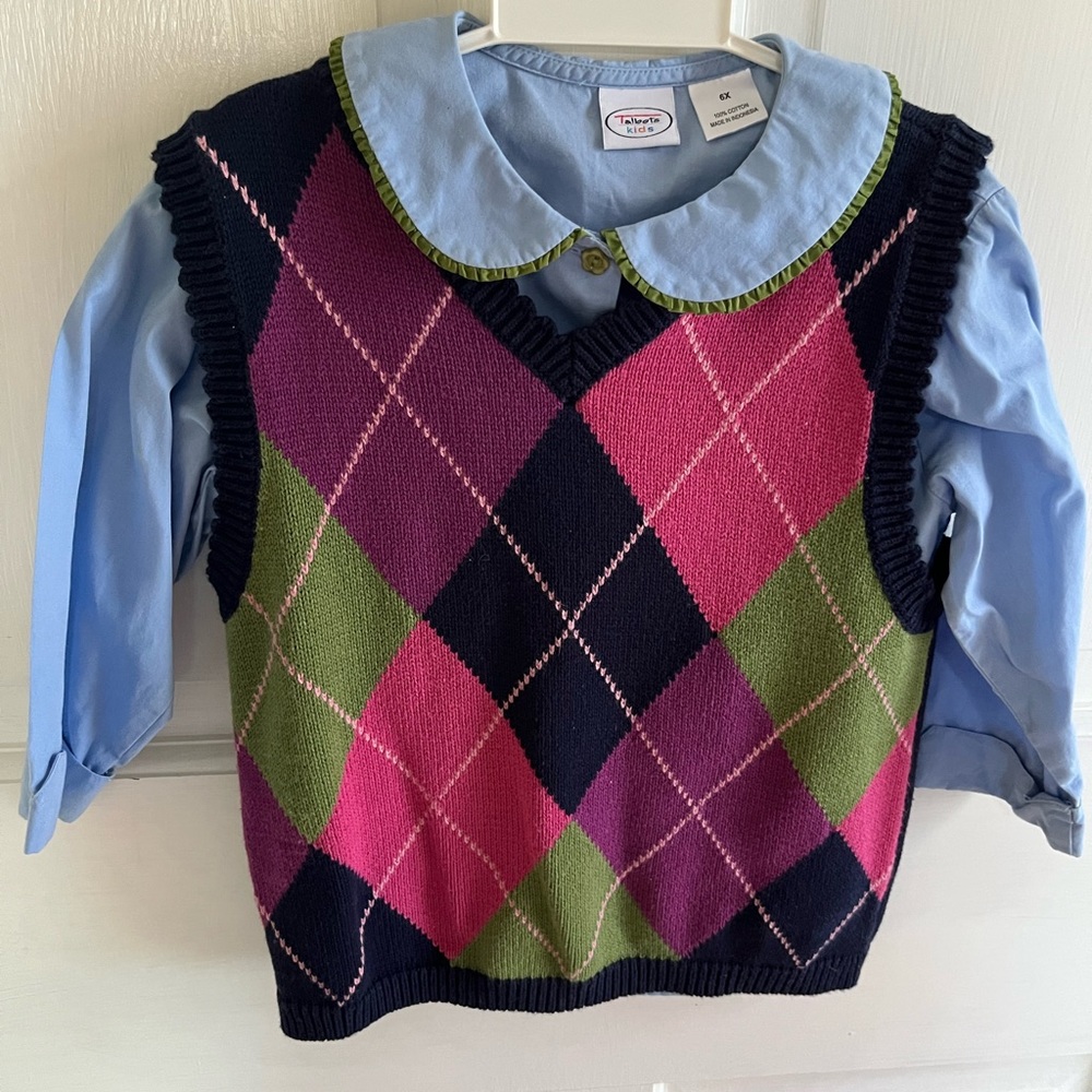 Talbots Kids Blouse/Vest Set, 6X
